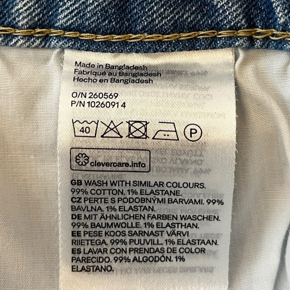 H&M &DENIM Blue Distressed Light Wash High Waisted Vintage Straight Leg Jeans 8 - Picture 6 of 6